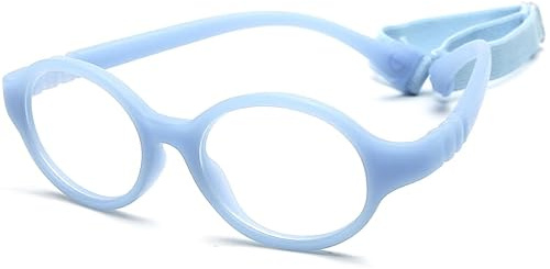 Geborilma Cute Baby Glasses 0-6 Months - XXS Round Infant Glasses with Strap - Clear Lens Newborn Spectacles