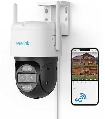Reolink 3G 4G LTE PTZ Überwachungskamera mit SIM Karte, 24/7-Aufzeichnung, Auto-Tracking, 2K 4MP Farbnachtsicht, Intelligente Erkennung, Sofortige Alarme, 2-Wege-Audio, Verkabelt, TrackMix Wired LTE