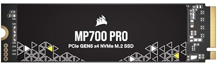 Corsair MP700 PRO 1TB M.2 PCIe Gen5 x4 NVMe 2.0 SSD - M.2 2280 - Bis zu 11.700MB/sec Sequentielles Lesen - High-Density TLC NAND - Schwarz