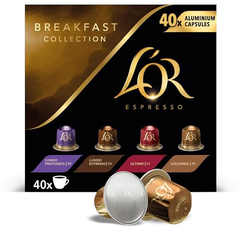 L'OR Espresso Colección Desayuno | 40 Cápsulas Compatibles Nespresso (R)* | Amazon Exclusive