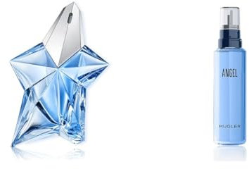 MUGLER Angel Eau de Parfum, Perfume para Mujer, Aroma Gourmand con Notas de Ámbar, Fragancia Fascinante, 100 ml + MUGLER, Angel, Recarga, 100 ml