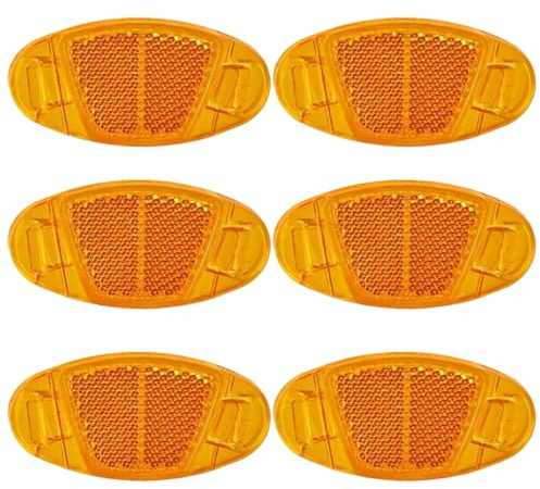 EIHI 6 Piezas Reflectores de Alto Brillo Reflectores de Bicicleta para Todas Las Ruedas Amarillo