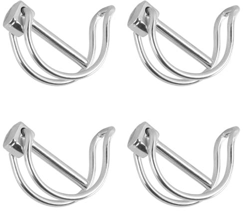 Clavija Partida Tubular,4 Pasadores Plegables de 6 x 45 mm con Cierre a Presión, Pasador de Bloqueo, para Jardín de Césped de Granja