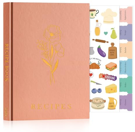 Lanpn A5 Libro di Ricette Il Mio Ricettario in Pelle, Quaderno per Ricette da Scrivere, Recipe Cook Journal Book to Write in Your own Recipes, Libri di Cucina Cooker Girl Libro, Rosa, Inglese