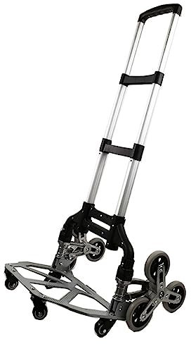 150KG Carrello for arrampicata su scala for tutti i terreni Carrello a mano con cavo elastico Carrello pieghevole for carico al piano di sopra con 6 ruote di cristallo(01 without bag TPR wheel)