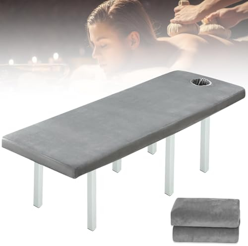 Spännöverdrag för massagesängar med hål, kristallsammet tjock tvättbar massagesäng överdrag skönhetspåslakan, 190 x 80 cm massagebord överdrag för alla massage- eller behandlingsbord, hyperelastiskt