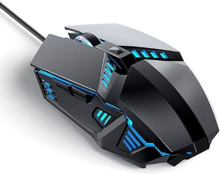 DmDoyy USB Souris Gaming, Capteur Optique - 6 Boutons Jusqu'à 20M De Clics, Souris Gaming Confortable Et Légère Noir - Compatible PC/Mac