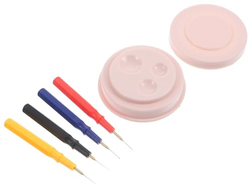 VILLCASE Kit de Réparation Horlogère 4 Stylos à Huile et Godet en Plastique Solide, Outil de Précision pour Lubrification Montre, Stylo Huilier Professionnel pour Horlogers et Réparateurs