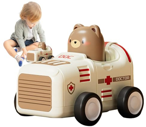 Friktionsdriven leksaksbil, avtagbar leksaksbil - dragleksak med tryck för fordon av tecknad friktion, fordon