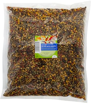 UGF KOI Mix con insectos, 2 kg, alimentos ricos en proteínas KOI y alimento para carpas para un crecimiento y color saludables, alimento para peces para estanque, alimento para peces de estanque