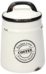 Tognana Urban Chic Kaffeedose 12 cm, Steinzeug, Weiß, 12,5 x 12,5 x 17,5 cm