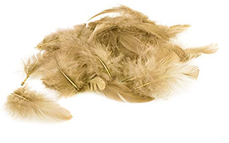 5g Bastelfedern 5-10cm (sand/beige/natur 835) // Dekofedern Hühnerfedern Marabu Federn Schmuckfedern Marabufedern