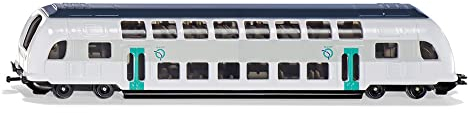 siku 1791001, Train à deux étages RATP France, 1:87, métal/plastique, turquoise/blanc, compatible avec d'autres jouets siku