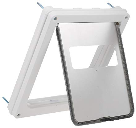 LIANYG Automatisch Schließen Hundetür ferromagnetischer Wand Eintrag Haustier Katzenklappe Tür for mittelgroße Hunde sicher Hund Tür for Katzen Hunde Tor katzenklappe 462 (Color : White, Size : L)