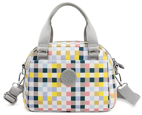 FORRICA Bolsos de Mujer Ocio Ligero Bolsas de Hombro Damas Impermeable Tela Oxford Bolsa Bandolera Pequeña Bolsa de Mano Enrejado