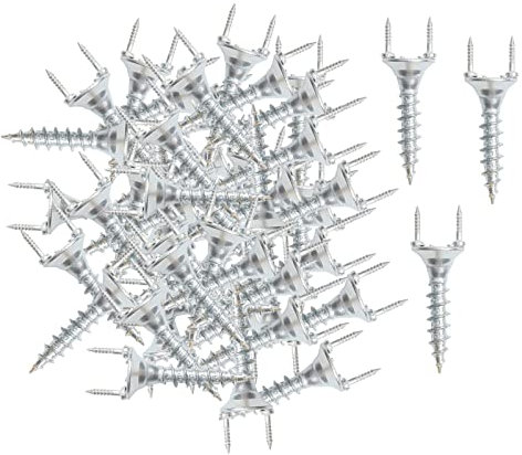 F Fityle 50 viti a doppia estremità con tassello a vite, chiodi senza cuciture, chiodi speciali autofilettanti per battiscopa, 2,5 mm