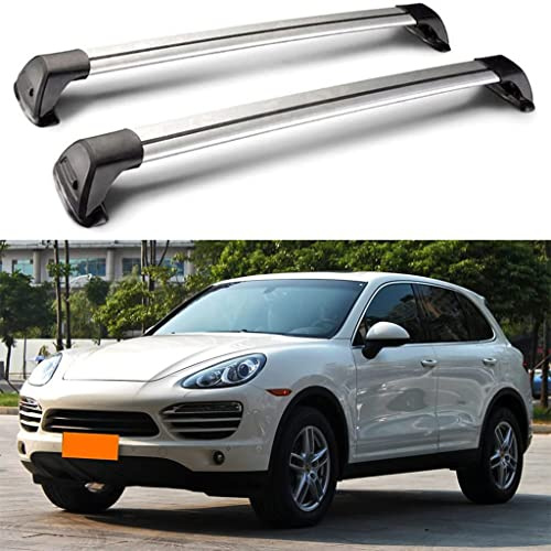 HOWENG Barres Toit Voiture Rail Cross Aluminium,pour Cayenne SUV 2011-2016 Rails Support Barre Transversale Automatique Porte-Bagages sur Toit Support Vélo Transport Supérieur