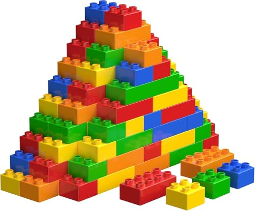 WYSWYG Grande set di mattoncini da costruzione, compatibile, ideale per bambini dai 3, 4,5 anni in su, 50 pezzi.