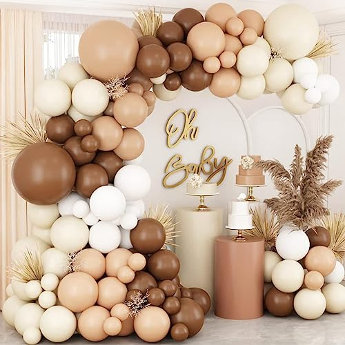 Frigg Brown Balloons for Birthday Party Decoration,White Brown Beige Balloon Garland,Balloon Arch for Baby Shower,Baby Shower Decoration,H4020-23-1@#HF