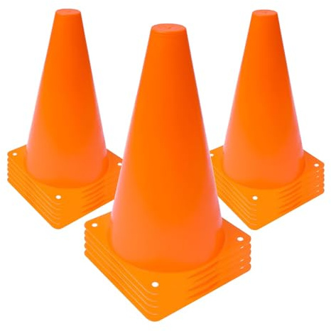 MSYU 15 Pack Sports Training Cones, 23cm Plastic Traffic Marker Cones, Stackable Football Training Cones for Sports, Games, kids Home Fitness (Orange)