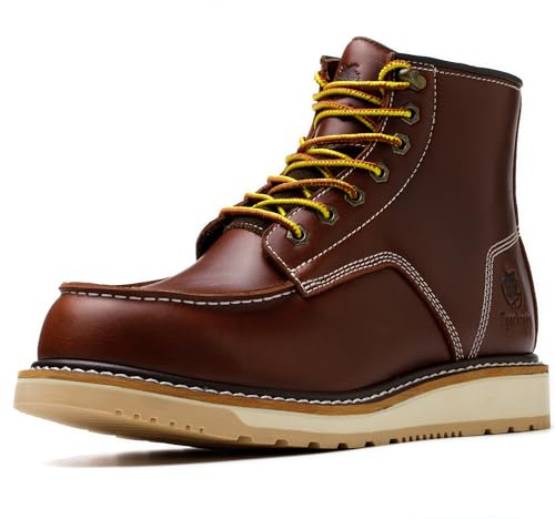 Epochsaga MOC doux orteil imperméable à l'eau Industrial & Construction bottes de travail 6 '' (Le Brun, Adulte, Homme, 39, Numérique, Système Taille Chaussures EU, Large)