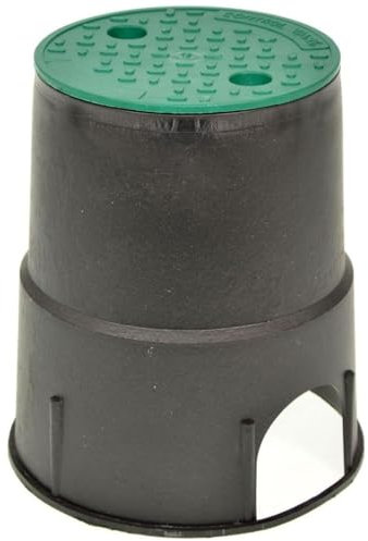LoviStore Pozzetto Circolare Tondo Rotondo con Coperchio in Plastica Resistente agli Urti, per Impianti Irrigazione Interrati Alloggio Elettrovalvole Idranti e Valvole (Altezza 23 cm, Ø 20 cm)