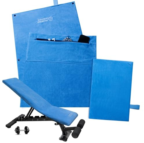 POWER GUIDANCE Fitness Handtuch Sporthandtuch Set | Ultra-saugfähig & Kompakt | Mikrofaser Sporthandtuch mit Reißverschlusstasche für Fitnessstudio und Training | Extra Weich, Maschinenwaschbar (Blau)