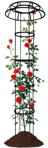 Obelisco De Jardín para Enredaderas - Estructura Redonda con Diseño De Champiñón,Sistemas De Cultivo para Judías, Hiedras, Clemátides, Calabacines Y Rosas