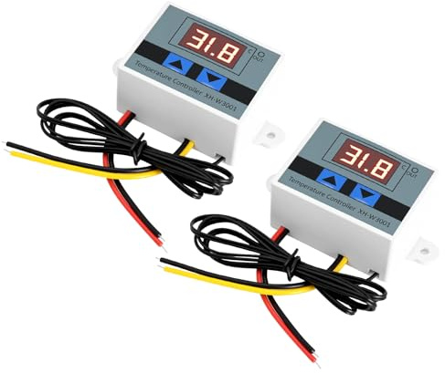 AYWHP 2 PCS XH-W3001 - Termostato digital LED de 220 V con sonda NTC 10 K, controlador de temperatura de calefacción y refrigeración para acuario, incubadora, invernadero