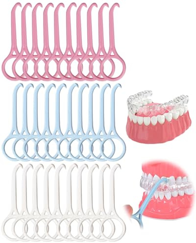 FUGLUS tirantes gancho,30 pcs Herramienta de Eliminación de Alineadores, Alineadores Dentales Invisibles Retenedor de Ortodoncia Herramienta Extractor de Brackets de Ortodoncia, Aligner Removal Tool