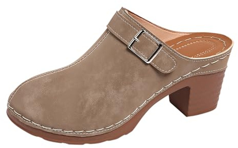 Sandale Femme Confortable avec Talon - Chaussures Retro Femme Vintage