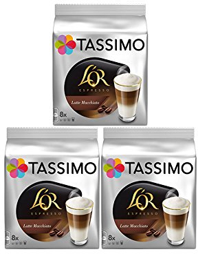 Tassimo T Discs L'OR Espresso Latte Macchiato (3 Packs, 48 T Discs, 24 Servings)