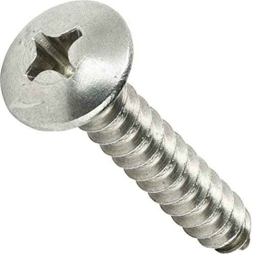#14 x 3 Truss Head Sheet Metal Screws, Stainless Steel 18-8, Full Thread, Bright Finish, Self-Tapping, Quantity 25 by Fastenere