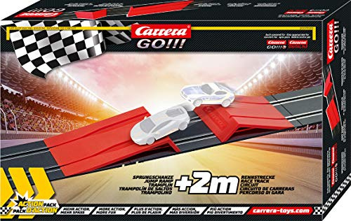 Carrera GO Action Pack Accessory Extension Set Featuring Jump Ramp and 6 Standard Straight Tracks