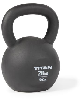 Titan Fitness 28 KG Cast Iron Kettlebell, Single Piece Casting, KG and LB Markings, Full Body Workout