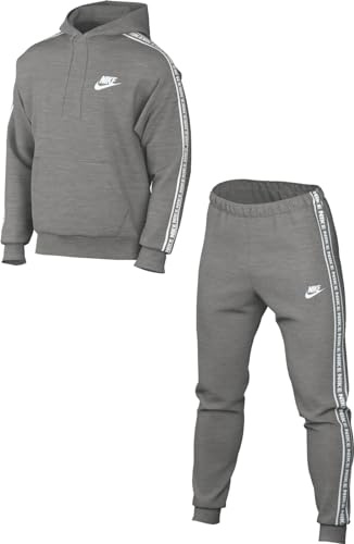 Nike FB7296-063 M NK Club FLC GX HD TRK Suit Tracksuit Herren DK Grey Heather/White Größe XS