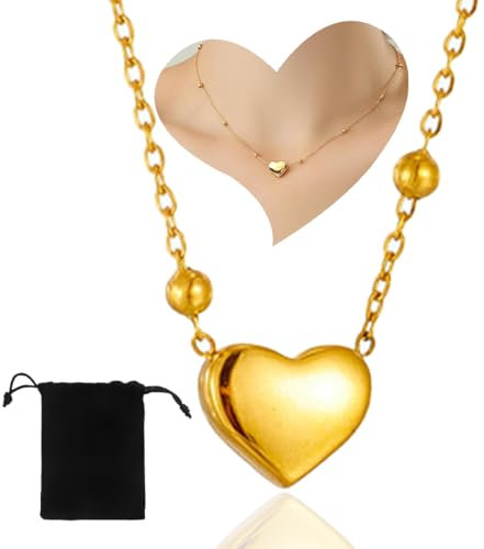 Elegante Collana Girocollo Cuore in Oro per Donna e Ragazza, Regolabile e Personalizzata con Ciondolo Cuore. Gioiello di Stile e Raffinatezza.