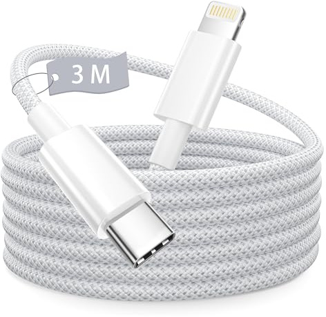 Cable iPhone 3M,[Apple MFi Certificado] Cable USB C a Lightning Largo cable Tipo C iPhone Carga Rápida Trenzado cable cargador iphone carga rapida para Apple iphone 14 13 12 11 Pro Max/XS/X/8/7/6/iPad