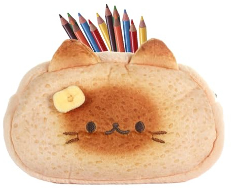 Cute Pencil Cases Toast – Functional Cat Design School Case, Ergonomic, Plush, Cartoon Aesthetic, Bag Teen Kids Kindergarten Boys | Teen School Kids Kindergarten Boys Girls Teens Sleek
