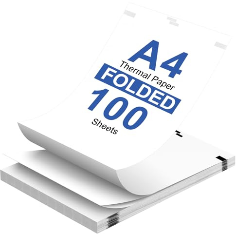 A4 Printer Paper, 100 Sheets A4 Thermal Paper for Portable Thermal Printer | Compatible with No Ink Printer, for Travel or Home Offirce Work, Printing Contract, Picture, Presentations Labels