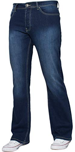 Enzo Pantalones vaqueros de pierna ancha para hombre con corte de bota, pantalones de mezclilla acampanados, todos los tamaños de cintura