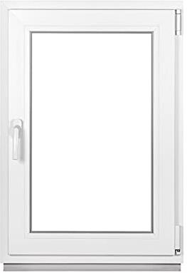 Comforta - Finestra in plastica di alta qualità, colore bianco, in vetro di isogo, larghezza: 600 x 900 mm, larghezza x altezza: 60 x 90 cm, con doppio vetro DIN destro, funzione girevole