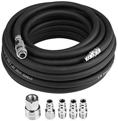 【𝐏𝐚𝐬𝐜𝐮𝐚】 Kit de manguera de aire de 15M, manguera de aire neumática de goma flexible con herramienta de kit de accesorios para compresor de 5 piezas