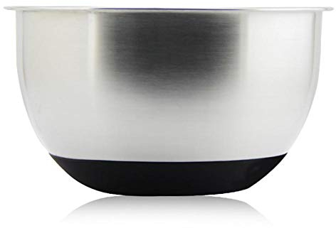 Bol en INOX, Saladiers en Acier Inoxydable, Base en Silicone Antidérapante, Bol À Mélanger avec Graduation, 22 CM, pour La Cuisine, Cuire Au Four, Battre Les Œufs, Les Nouilles, Patisserie