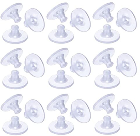 Voarge Örhängesförslutningar, 100 stycken örhänge stopp silikon klart gummi öronpropp stiftörhängen stängning