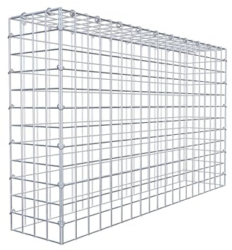 Gabiona Anbau-Gabione Typ3 eckig, Maschenweite 5 x 5 cm, Tiefe 20 cm, Gabione 100 x 60 x 20 cm (L x H x T), C-Ring