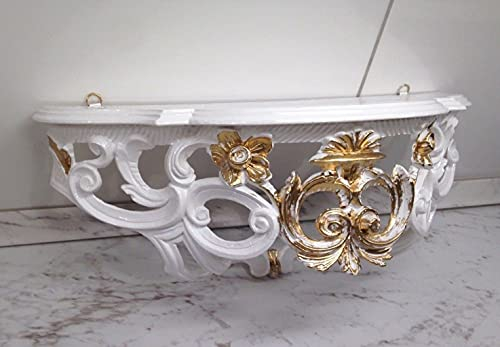 Barock Konsole Wandkonsole/Spiegelkonsolen/Wandregal 40cm x 17cm x 17 cm Ablage Blumen
