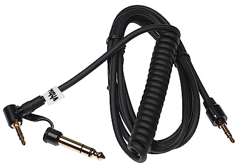 vhbw Audio AUX Kabel kompatibel mit Monster Beats by Dr. Dre Mixr, Pro, Solo, Studio Kopfhörer - Audiokabel 3,5 mm Klinkenstecker auf 6,3 mm, Schwarz