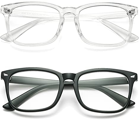 COASION Durchsichtige Fake Brille Ohne StäRke Damen Herren Fakebrillen Modebrille Brille mit Fensterglas für MäDchen MäNner