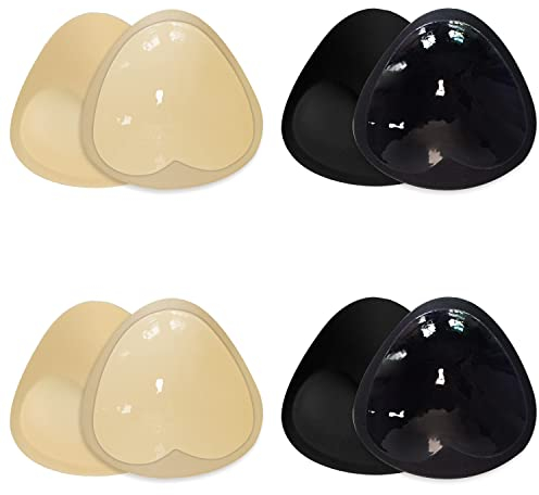 SKENGWEL 4 Pairs Silicone Bra Inserts Self-Adhesive Bra Pads Inserts Removable Sticky Breast Enhancer Pads Breast Lifter For Women
